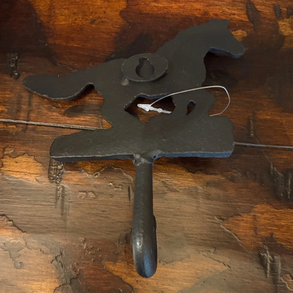 Metal Horse Wall Hook Hanger- Black
